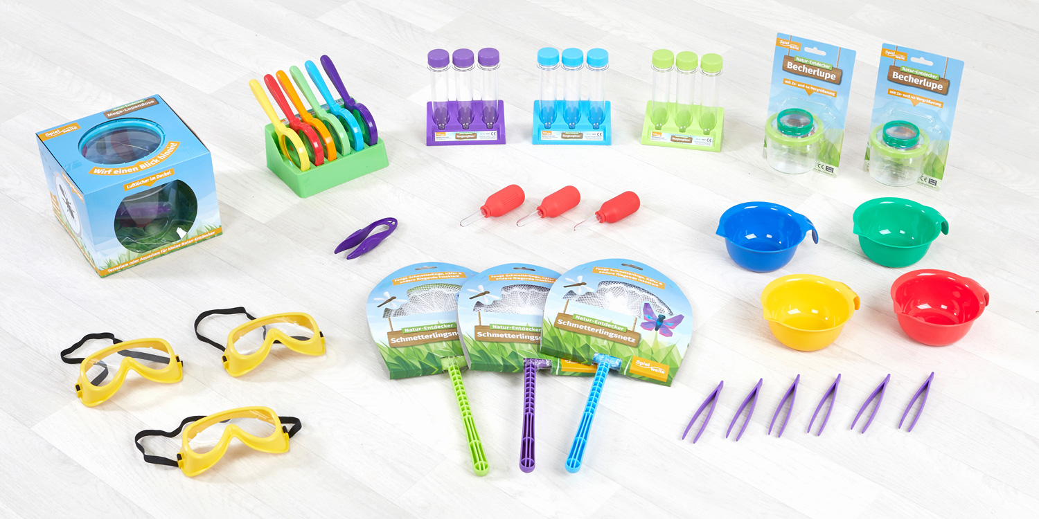 Gesamtübersicht des Materials im Natur-Entdecker-Set